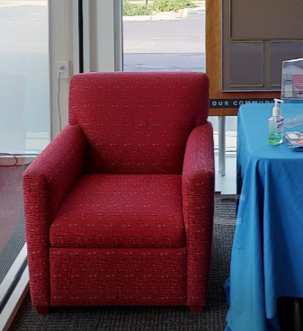 Red lounge chair