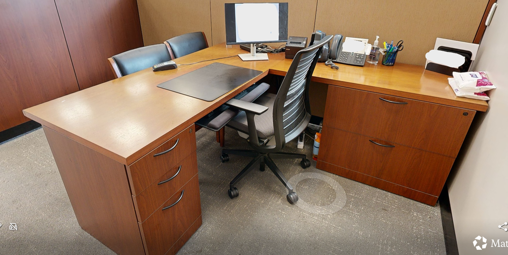 L-shaped desk (photo representation)