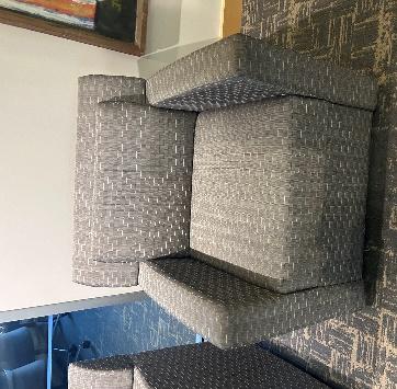 Grey patterned lounge chair
