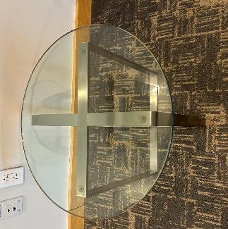 Glass round side table