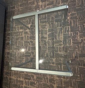 Glass square side table