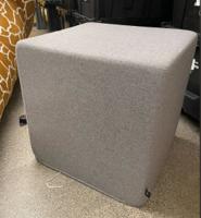 Light grey cube ottoman