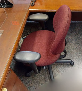 Red task chair with arms