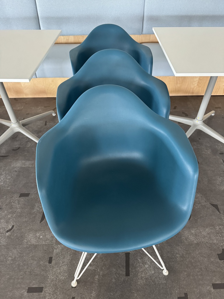 Teal/White Plastic Chairs 