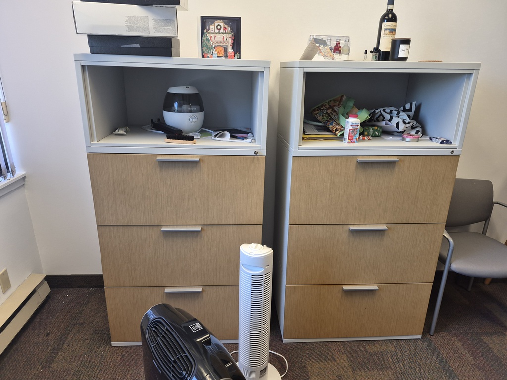 3 drawer file cabinet with 1 shelf