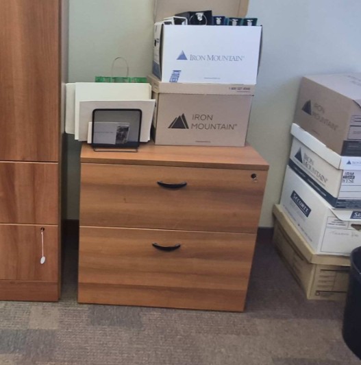 2 drwer lateral file cabinet, wood