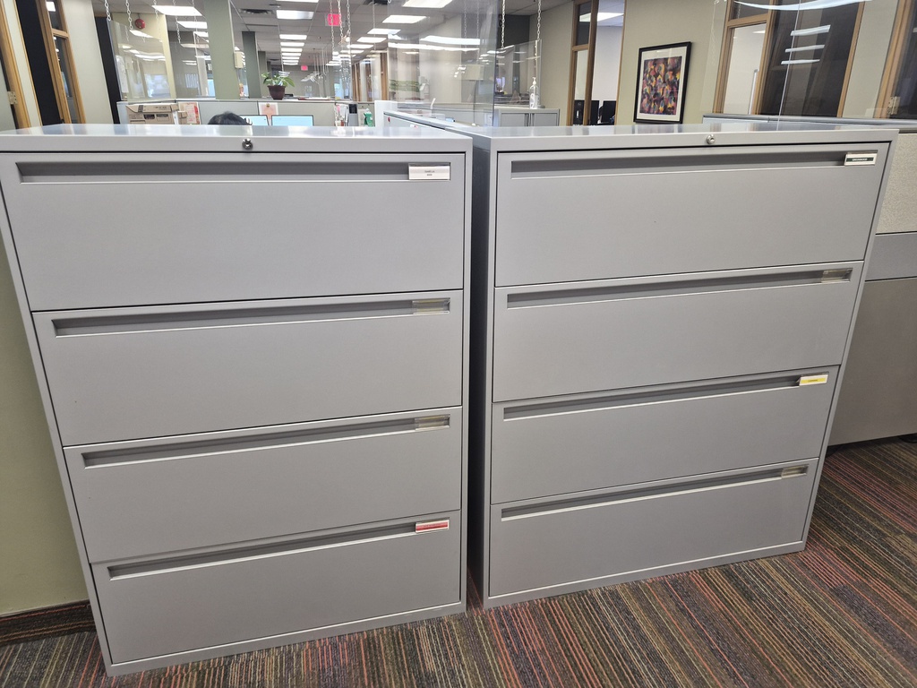 4 drawer , grey, metal