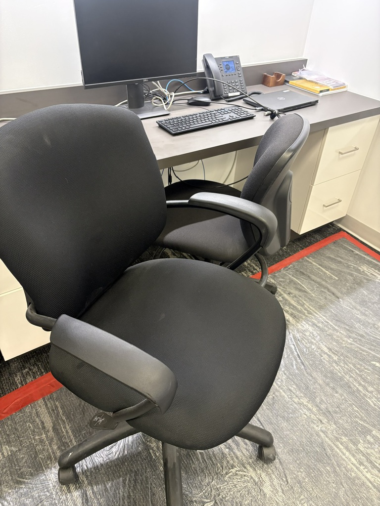 Adjustable tall task chair with arms