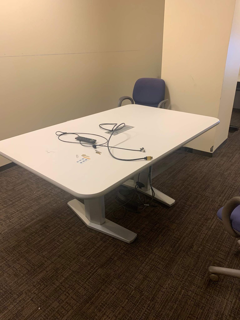 white huddle room table