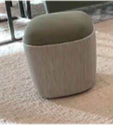 CESTO STOOL (POUF)- Color differs from photo- color is: Green+ White+ Blue Fabric/ Blue Green Fabric