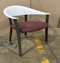 Zones Arm Chair, 4-Wood Legs, Plastic Back