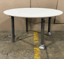 Bevy Mobile Round Work Leg Table, 36"/91cm Dia, 29"/74cm Ht, No Cut-Out