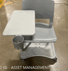 Teknion, Variable HybrED Chair - w/Storage Tray, Unhanded Worksurface Tablet, With Cup Holder, Not Upholstrd