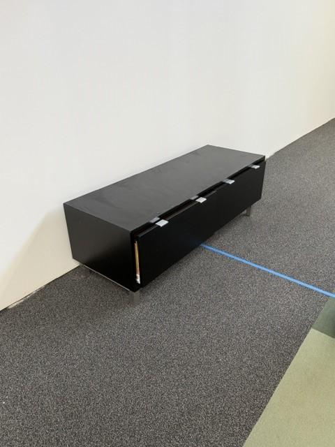 Black Wood 2 Drawer Credenza