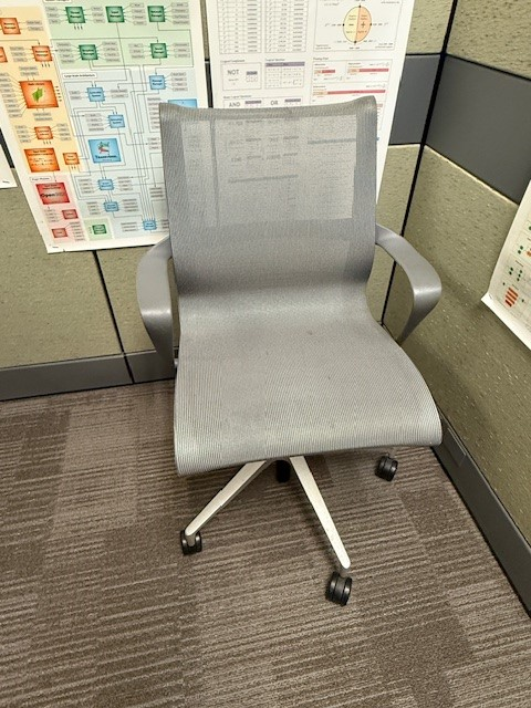 Blue Rolling Side Chair (same model of photo but in blue)