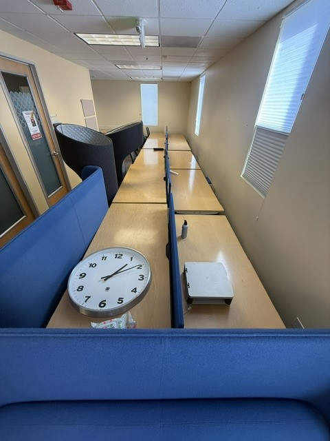 Standing Station Desks with Fabric Panel Dividers