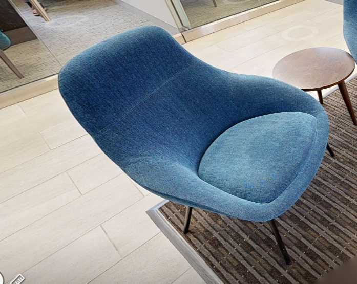 Blue lounge chair