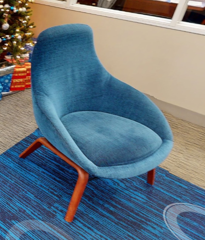 Blue lounge chair