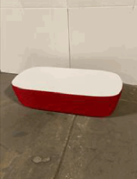 Cesto Rectangular Coffee Table Knit Base (Red)