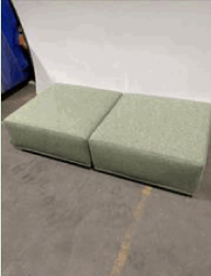 Borough Square Bench (Green) Sectional 2pcs