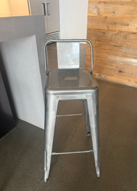 Bar Stool with Back - Pewter