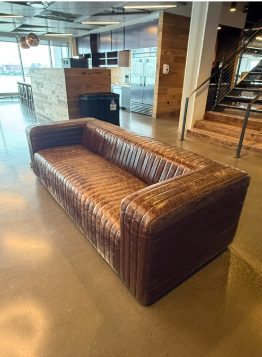 Ribbed Pleather couch