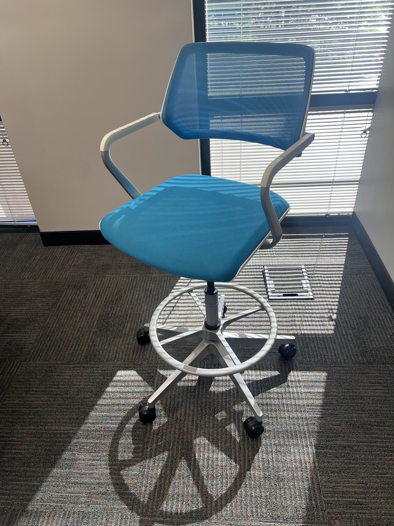 Baby blue café height stool