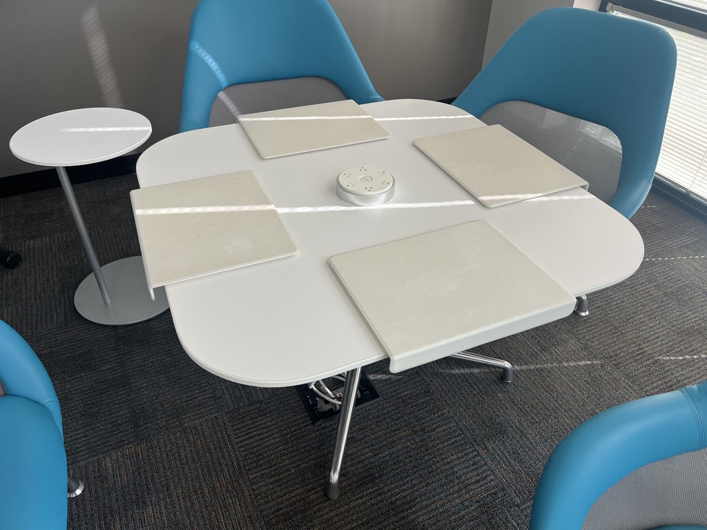 42" square table standard height w/ power