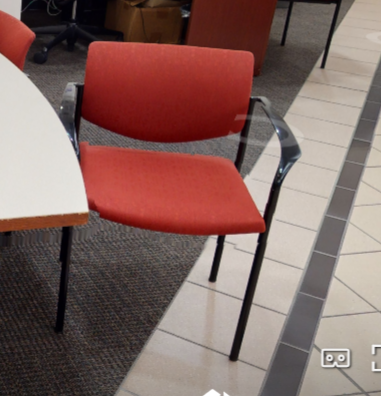 Red metal guest chair