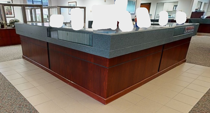 Reception desk area