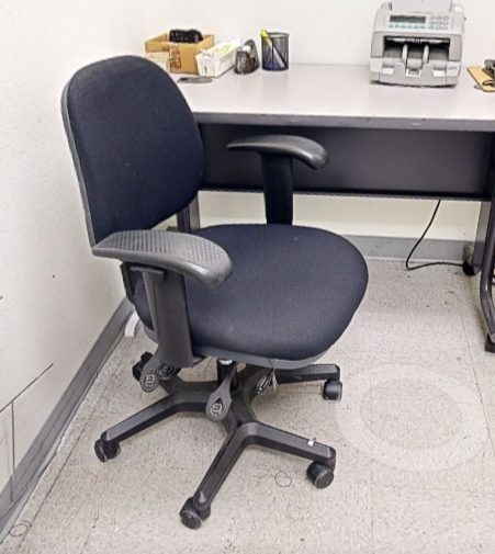 Task chair with arms