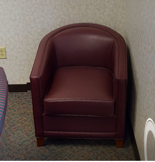 Red lounge chair