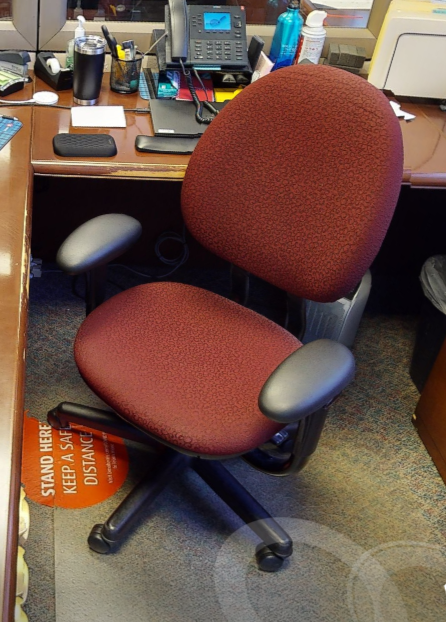 Red task chair w/arms