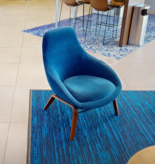 Blue lounge chair