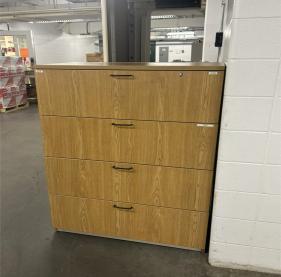 4 Drawer Tall Wooden Cabinet (Brown)