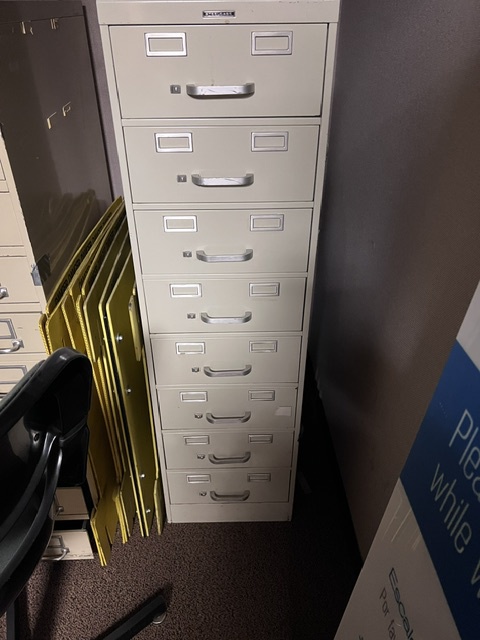 Cream Color Vertical 8 drawer file cabinet