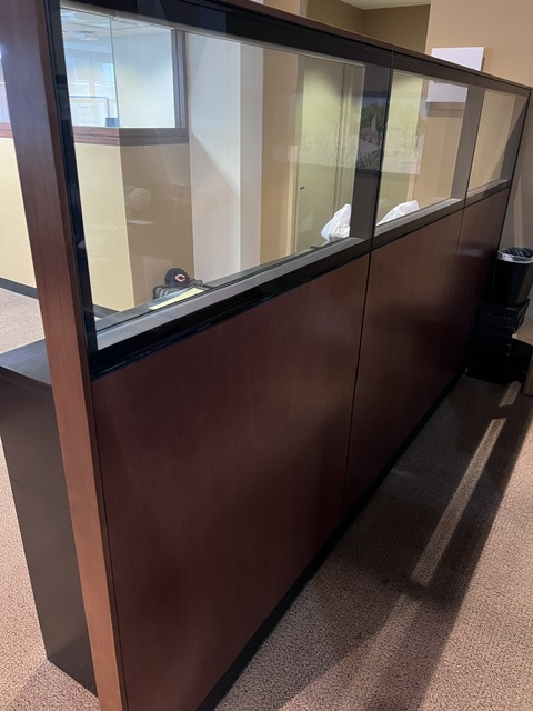 42" Wide Wood Panels with glass tops