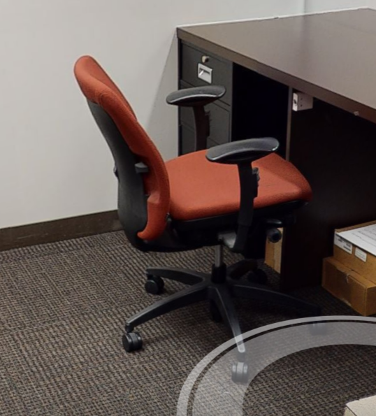 Red task chair w/arms
