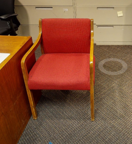 Red guest chair wood