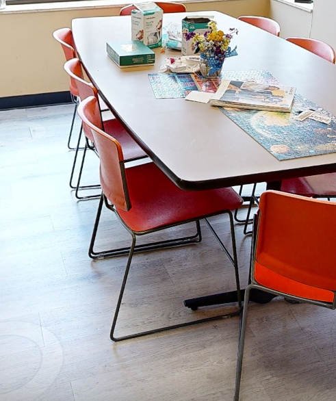 Orange cafe chair
