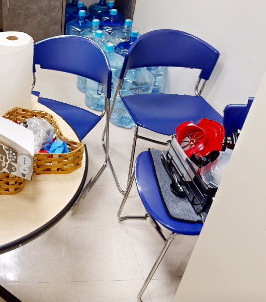 Blue cafe chair