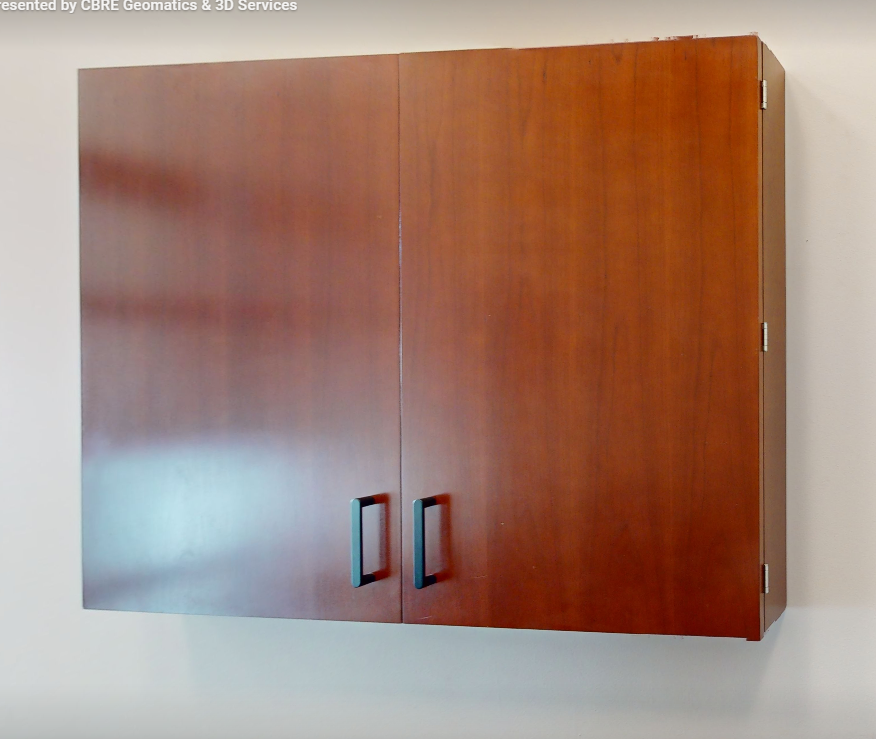 Whiteboard in cabinet