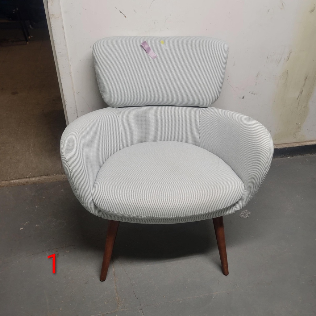 Light Gray Textured Woven Fabric with 4 Wooden Legs