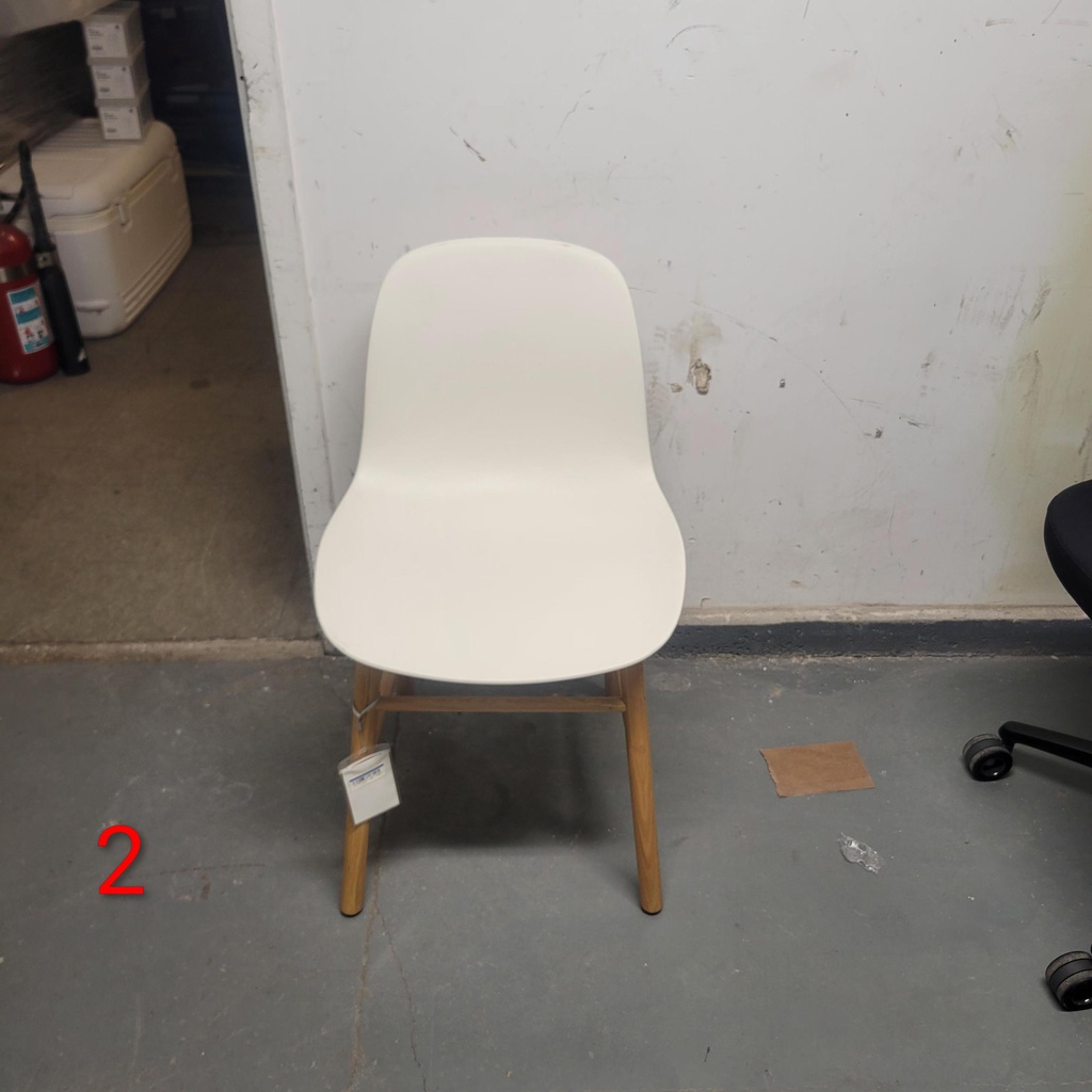 Plastic Dining Chair with Wood Legs