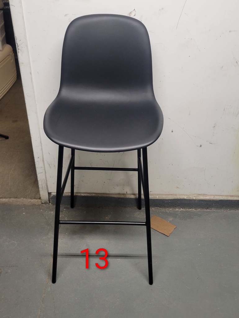 Black Leather Stool