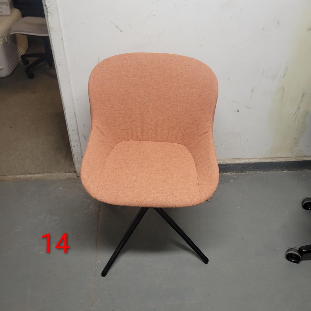 Coral Pink Fabrid Swivel Dining Chair