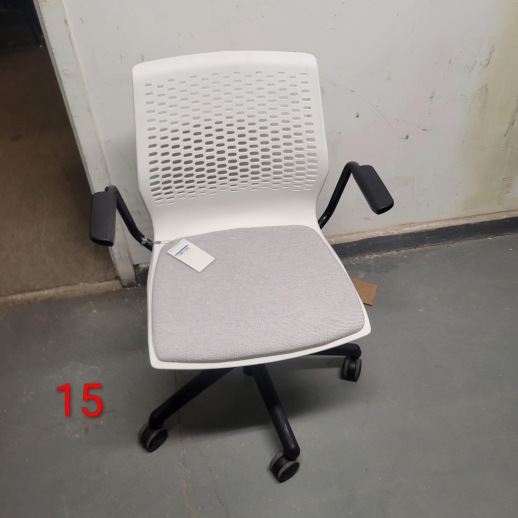 White Back Light Gray Cushion Task Chair