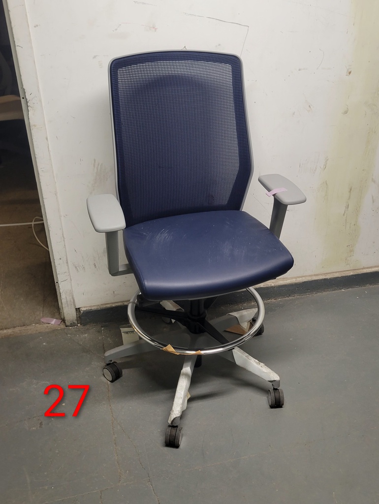 Blue Mesh Drafting Chair Designed to Elevate