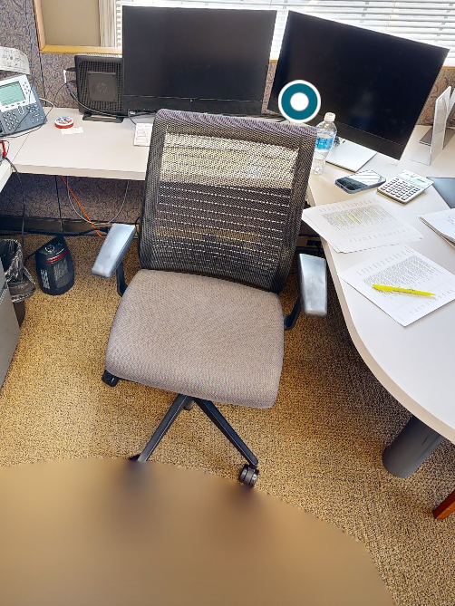 Task chair with arms
