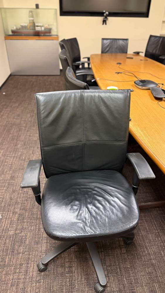 Black leather conference chair